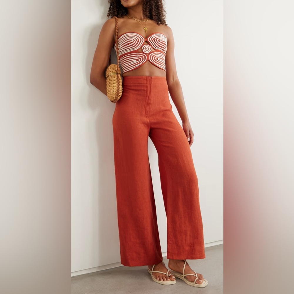 Andres Otalora Poesia wide-leg linen pants